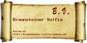Braunsteiner Vulfia névjegykártya